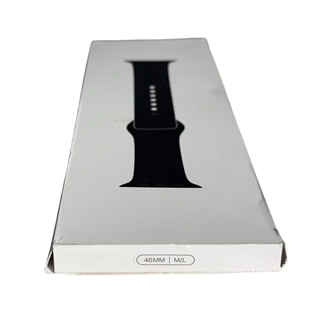 Apple Sport Band 46mm Watch Strap Mens Size M/L Black Stainless Steel Pin Black